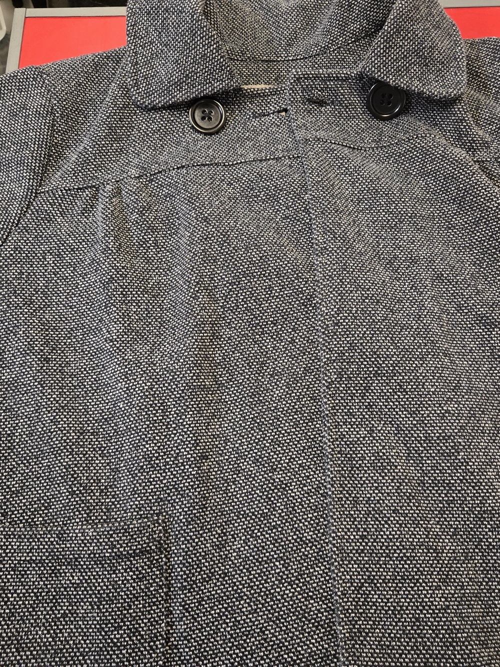 Vintage Tweed Women's Gray Croft & Barrow Short Coat with Button Collar - Picture 4 of 4